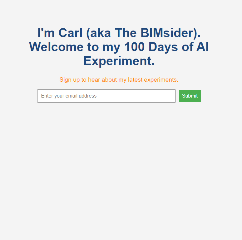 100DaysofAI Landing Page