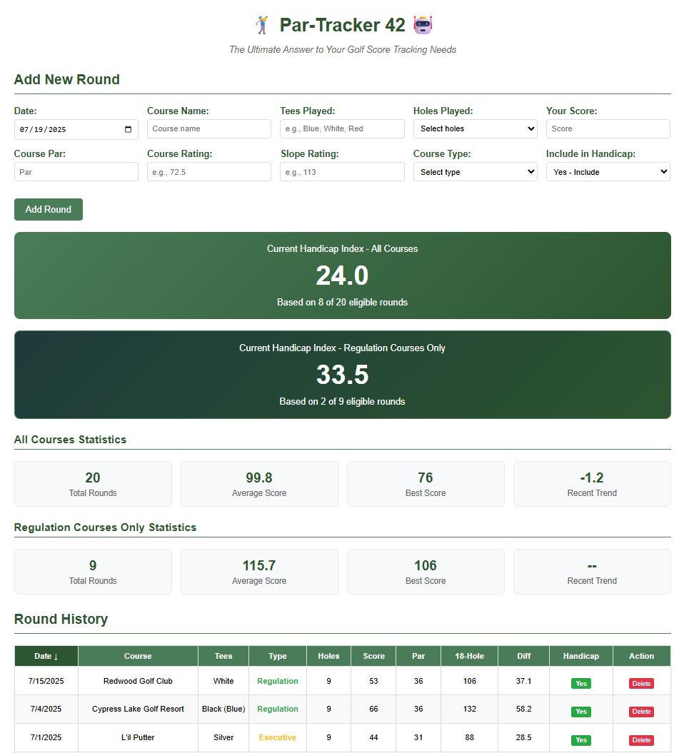 Par-Tracker 42 Screenshot